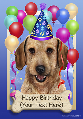 Dachshund Wheaten Wirehaired Happy Birthday Flag by Tamara Burnett ...