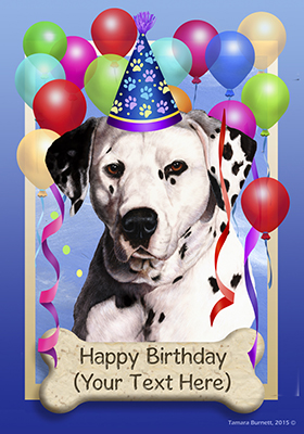 Dalmatian Happy Birthday Flag By Tamara Burnett - Furrypartners