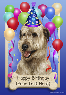 Irish Wolfhound Wheaten Happy Birthday Flag by Tamara Burnett ...