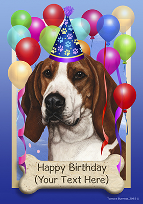 Treeing Walker Coonhound Happy Birthday Flag by Tamara Burnett ...