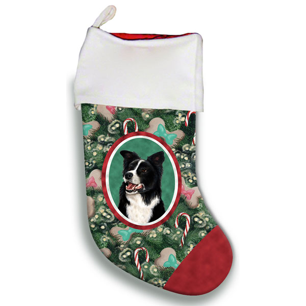 border collie christmas pillow