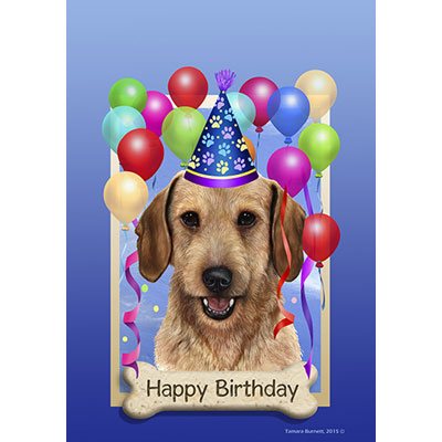 Dachshund Wheaten Wirehaired Happy Birthday Flag by Tamara Burnett ...