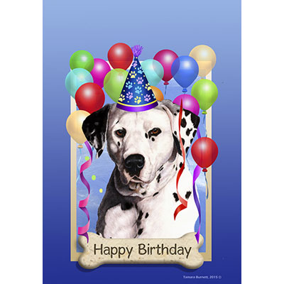 Dalmatian Happy Birthday Flag by Tamara Burnett - Furrypartners