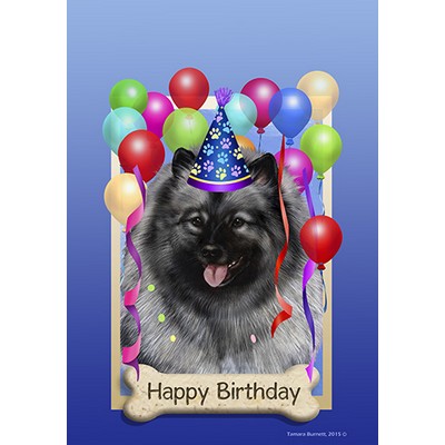 Keeshond Happy Birthday Flag By Tamara Burnett - Furrypartners