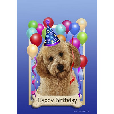 Labradoodle Red Happy Birthday Flag By Tamara Burnett Furrypartners