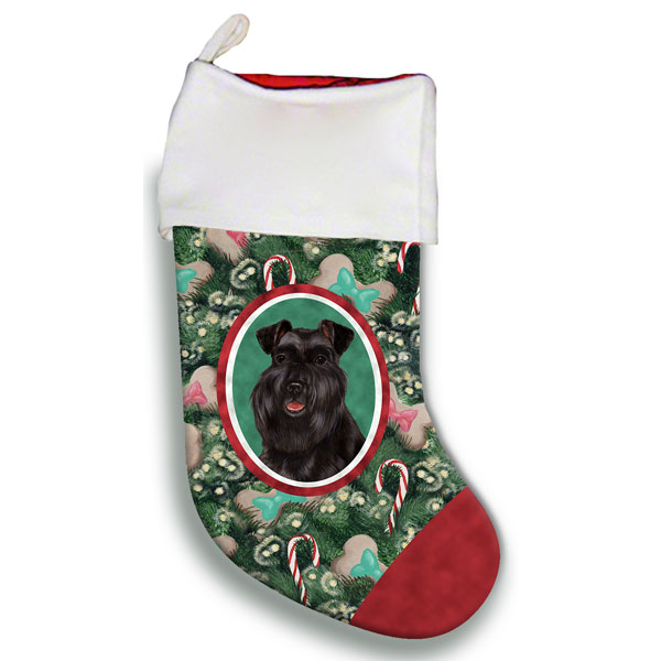 black schnauzer christmas stocking