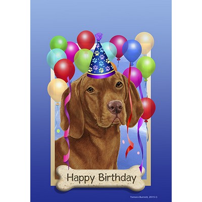 Vizsla Happy Birthday Flag by Tamara Burnett - Furrypartners